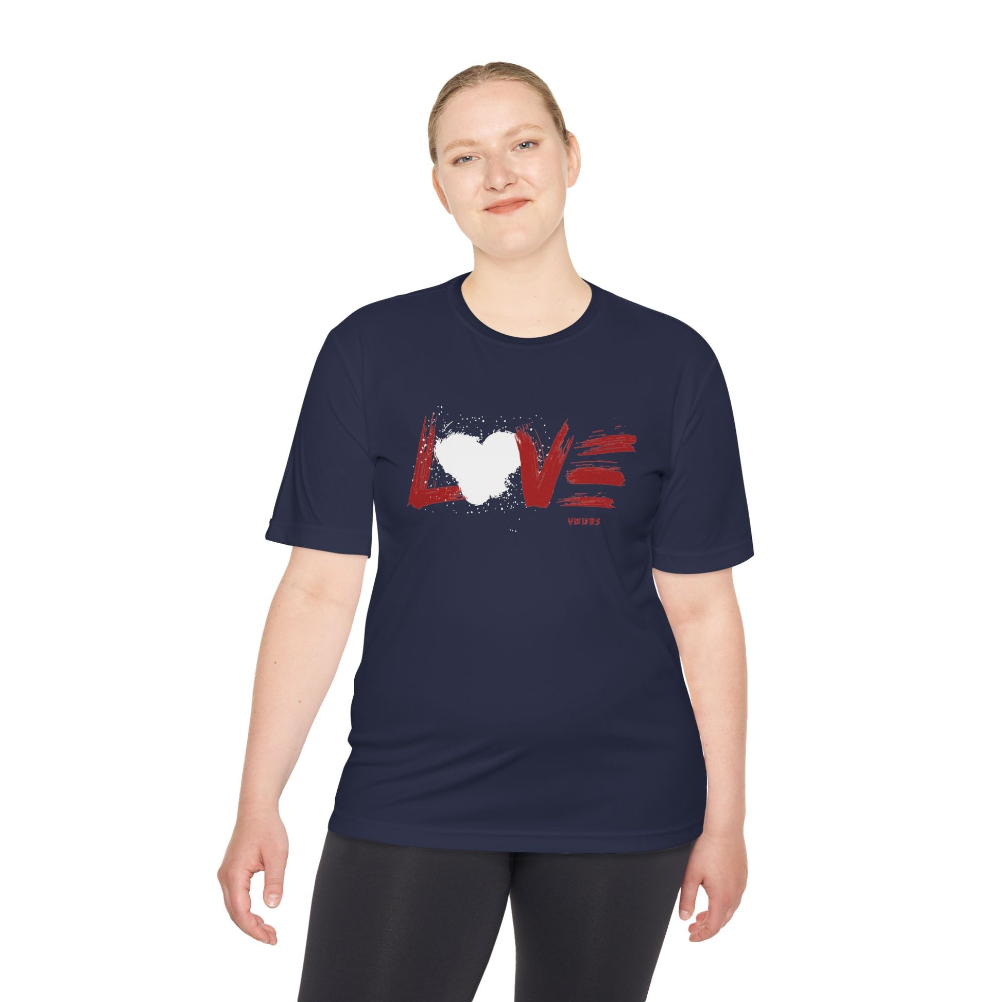 Unisex Love Moisture Wicking Tee for Active Lifestyle, Fitness Apparel, Gifts for Him/Her, Valentine’s Day Gift, Lightweight Workout Shirt