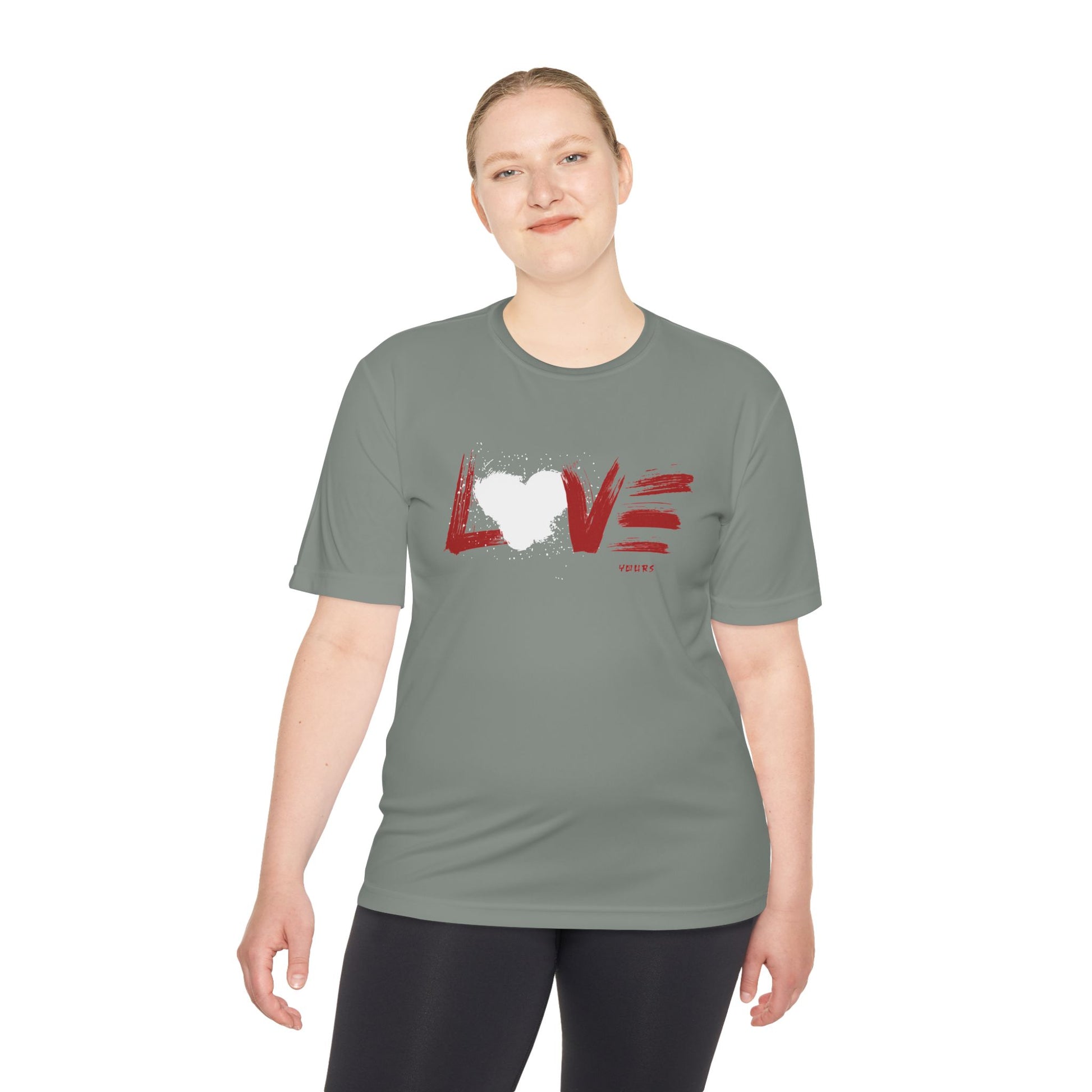 Unisex Love Moisture Wicking Tee for Active Lifestyle, Fitness Apparel, Gifts for Him/Her, Valentine’s Day Gift, Lightweight Workout Shirt