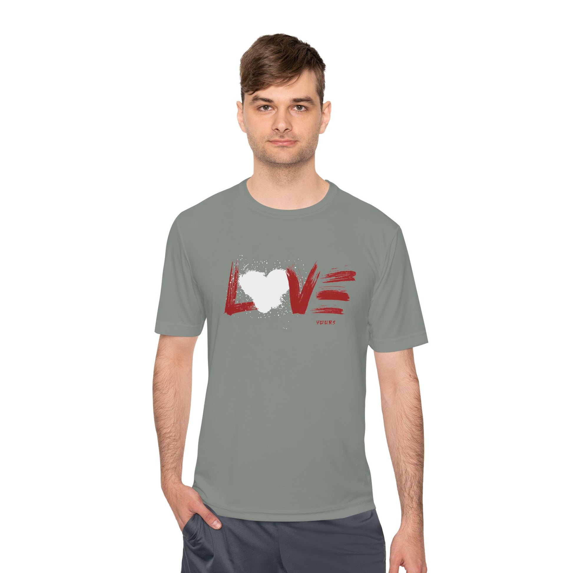 Unisex Love Moisture Wicking Tee for Active Lifestyle, Fitness Apparel, Gifts for Him/Her, Valentine’s Day Gift, Lightweight Workout Shirt