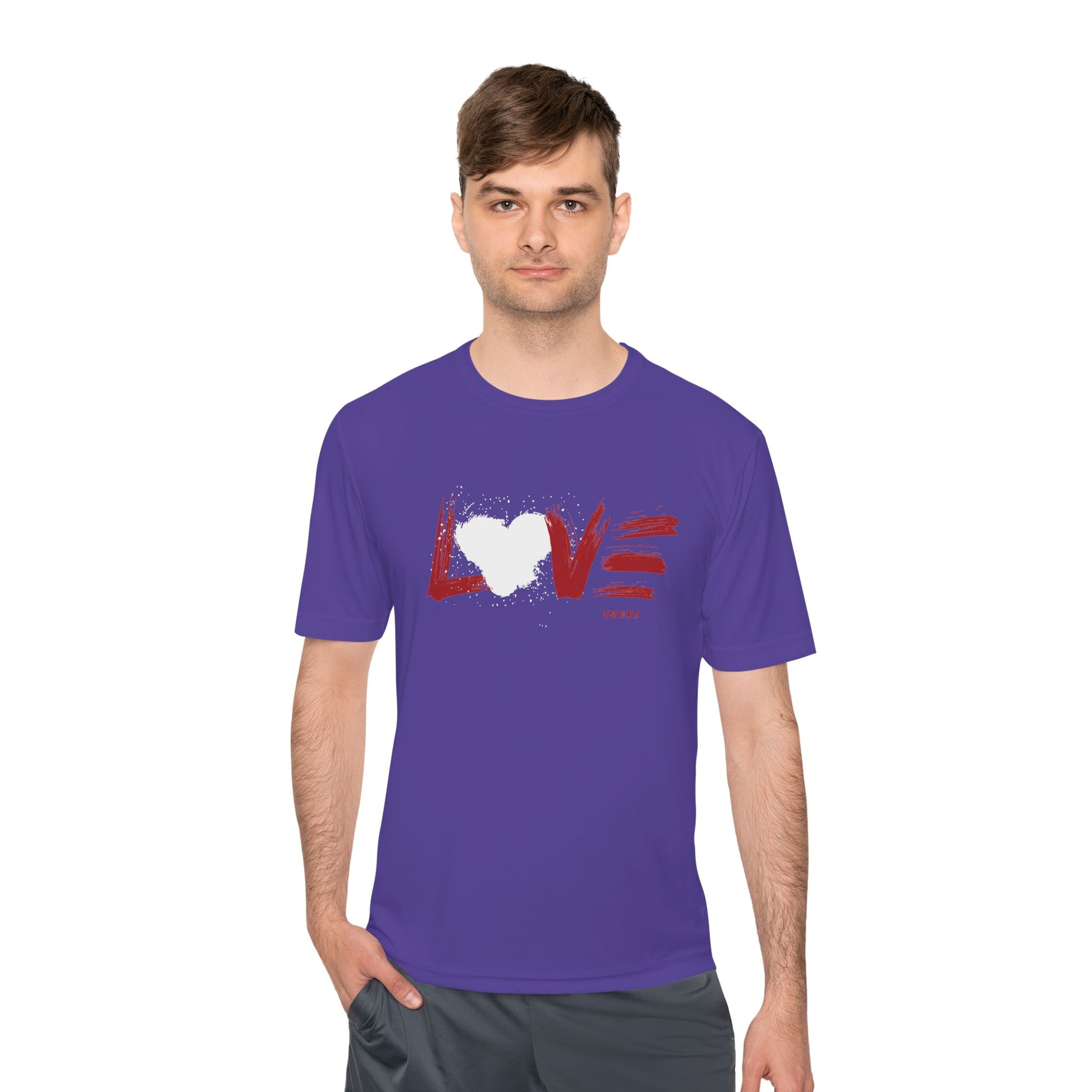 Unisex Love Moisture Wicking Tee for Active Lifestyle, Fitness Apparel, Gifts for Him/Her, Valentine’s Day Gift, Lightweight Workout Shirt